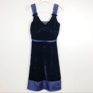Marc by Marc Jacobs Navy Blue Velvet Silk Dress